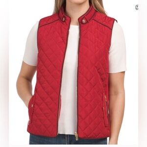 NWT Jones New York Quilted Vest red xl nwt